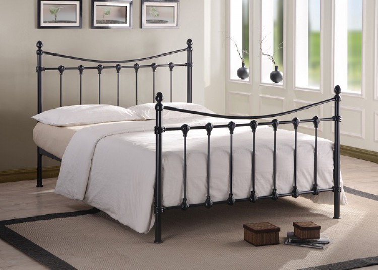double metal bed frame with mattress