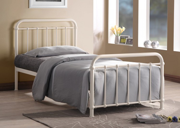 Time Living Miami 3ft Single Ivory Metal Bed Frame By Time