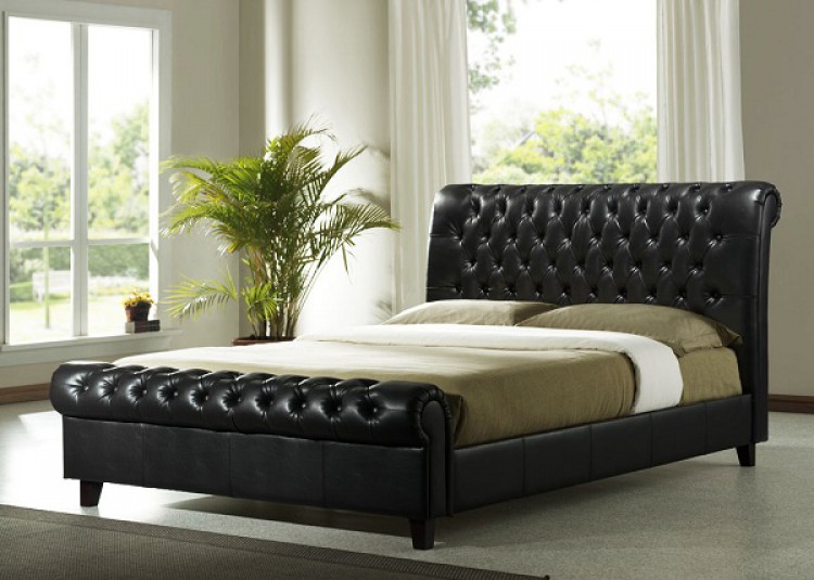 Time Living Richmond 5ft Kingsize Dark Brown PU Leather Bed Frame by Time Living