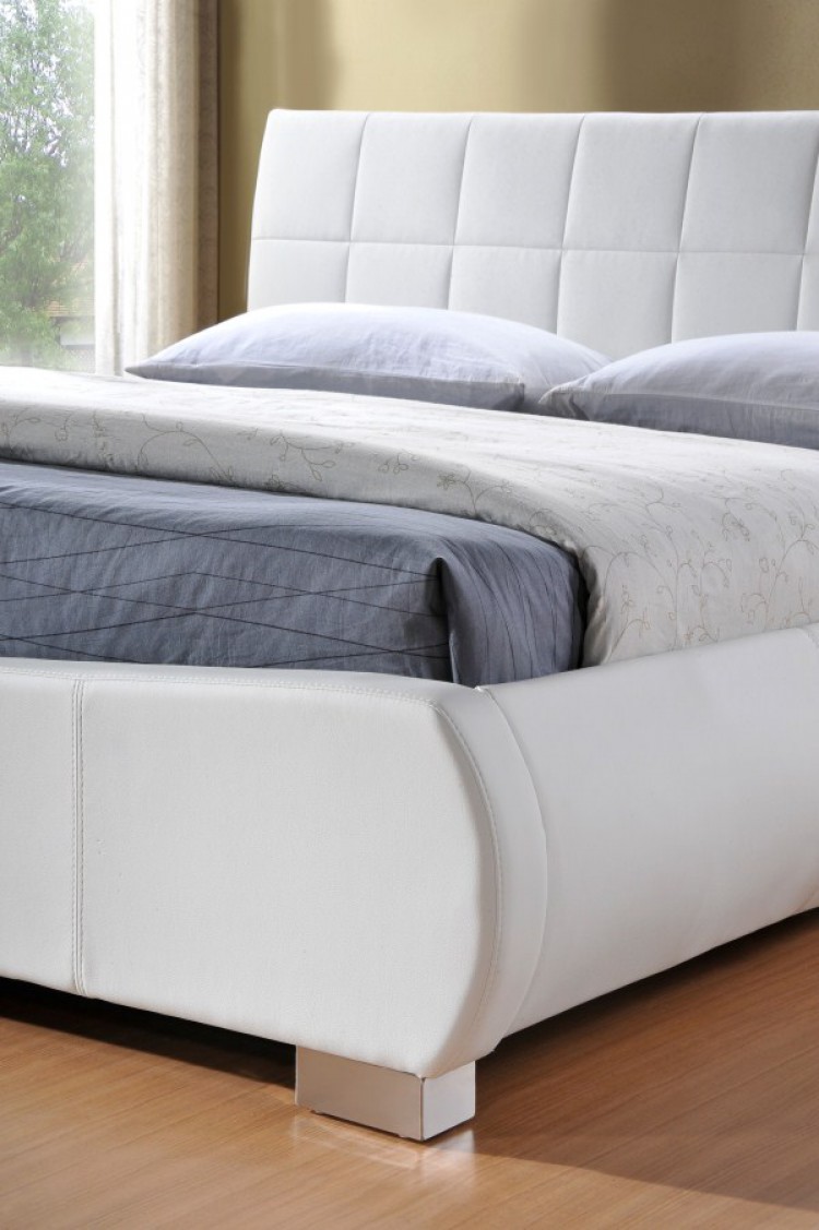 Limelight Dorado 4ft6 Double White Faux Leather Bed Frame by Limelight Beds
