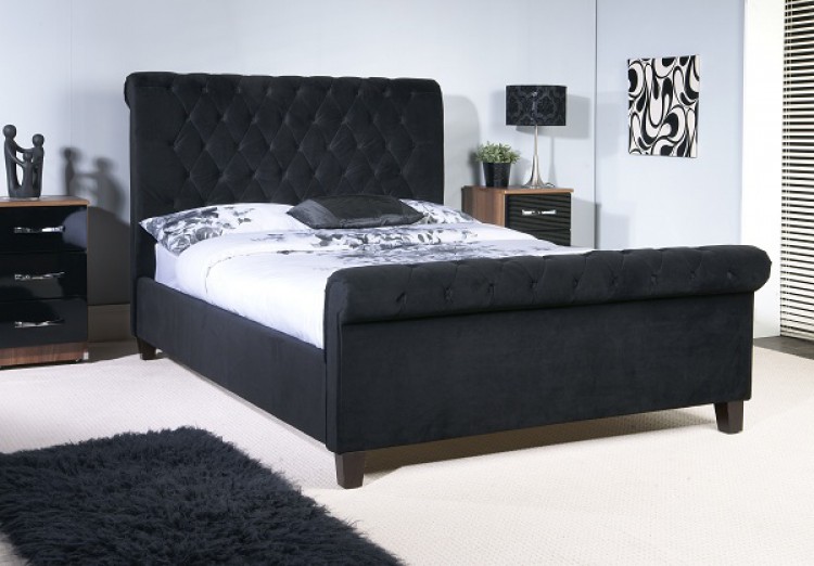 limelight orbit 5ft kingsize black velvet fabric bed frame by king size black bed
