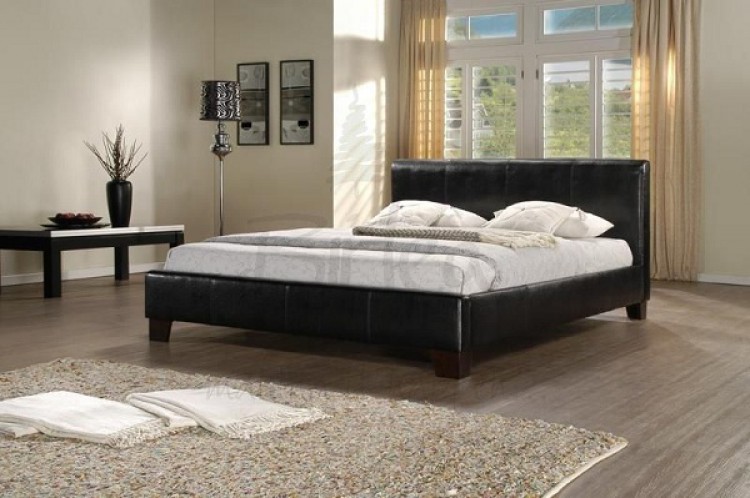 Birlea Brooklyn Black 6ft Super Kingsize Faux Leather Bed Frame By Birlea Brooklyn Black 6ft Super Kingsize Faux Leather Bed Frame
