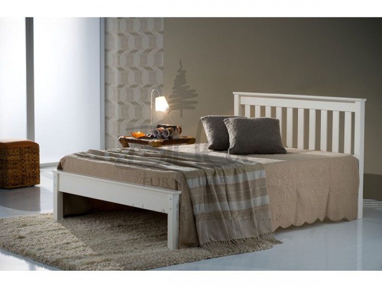 Birlea Denver 5ft Kingsize Ivory Wooden Bed Frame By Birlea Denver 5ft Kingsize Ivory Wooden Bed Frame