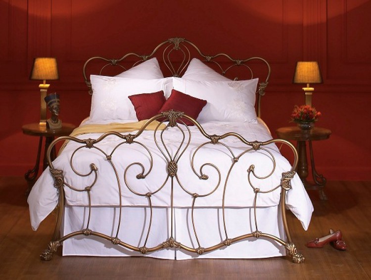 OBC Athalone 4ft 6 Double Bronze Patina Metal Headboard by Original