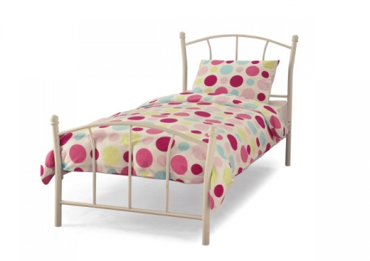 & Teens Childrens Beds Serene Penny 3ft Single White Metal Bed Frame 750 x 530