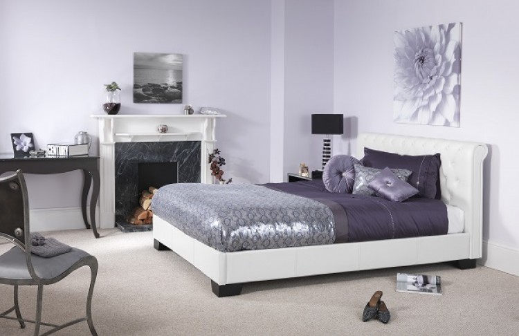 Adjustable Beds Reviews >> Serene Roma 4ft Small Double White Faux Leather Bed Frame ... Adjustable Beds Reviews >> Serene Roma 4ft Small Double White Faux Leather Bed Frame ...