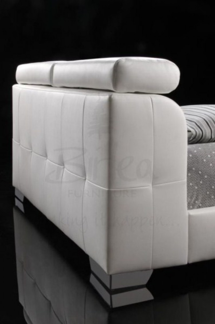Birlea Signature 5ft Kingsize White Faux Leather Bed Frame