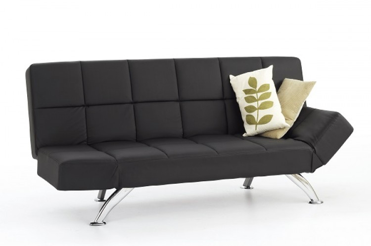Serene Venice Black Faux Leather Sofa Bed By Furnishings Serene Venice Black Faux Leather Sofa Bed