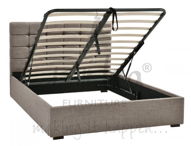 Isabella 4ft6 Double Grey Upholstered Fabric Ottoman Bed Frame Birlea