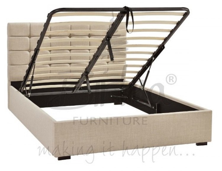 Isabella 4ft6 Double Cappuccino Upholstered Fabric Ottoman Bed Frame Birlea