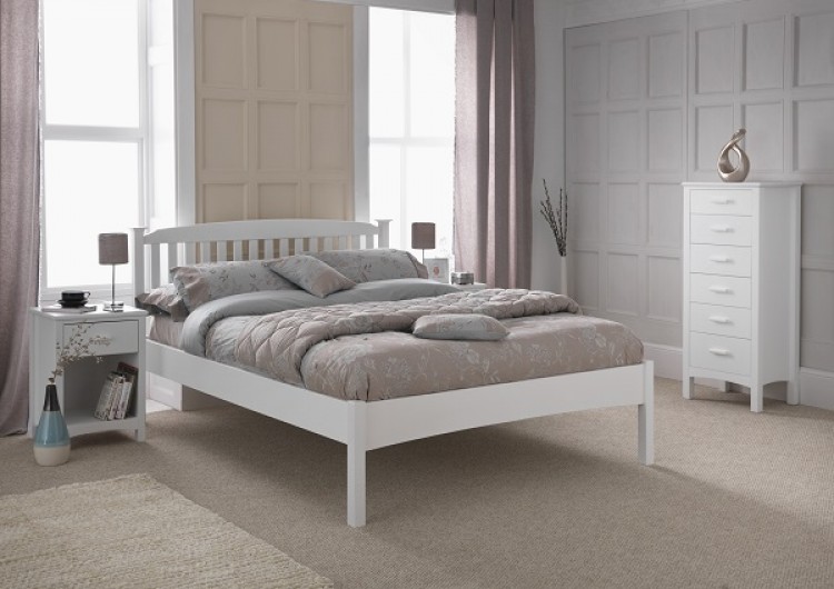 serene eleanor 5ft king size white wooden bed frame with low footend white wooden king size bed frame