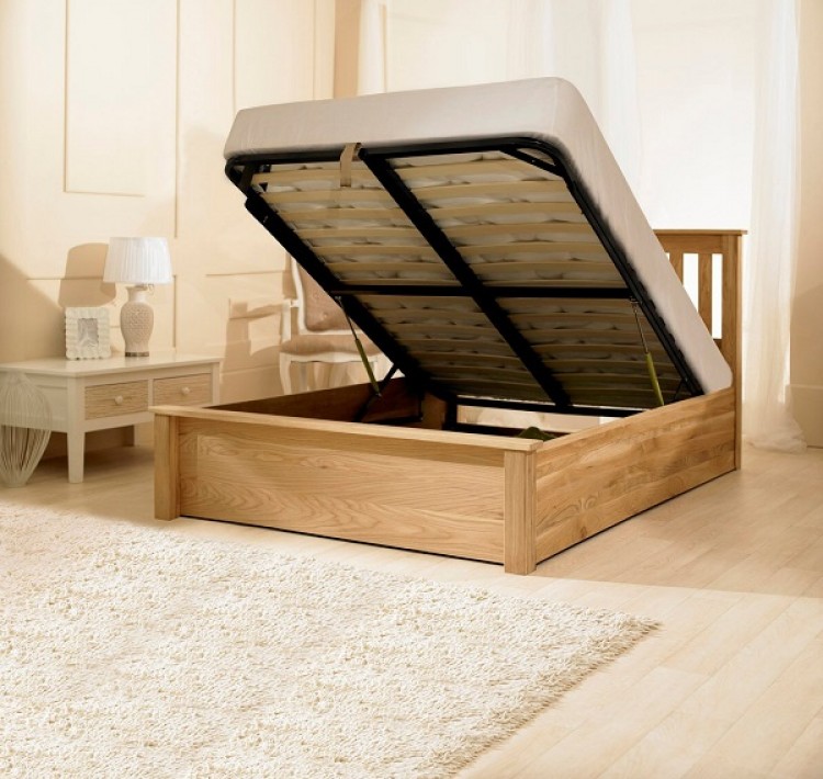 Emporia Monaco 5ft Kingsize Solid Oak Ottoman Bed Frame by Emporia Beds