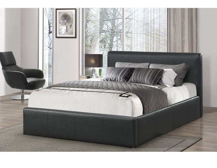 Birlea Ottoman 5ft Kingsize Black Faux Leather Bed By Birlea Ottoman 5ft Kingsize Black Faux Leather Bed
