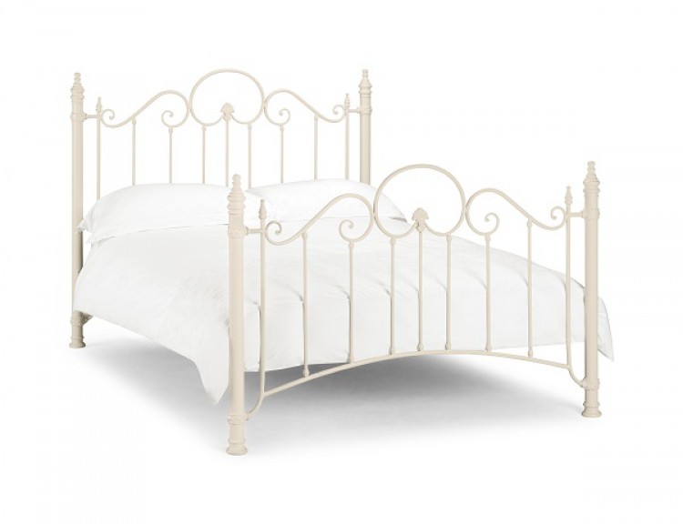 Julian Bowen Florence 5ft Kingsize Stone White Metal Bed Frame By Julian Bowen 3ft Single Florence Stone White Metal Bed Frame