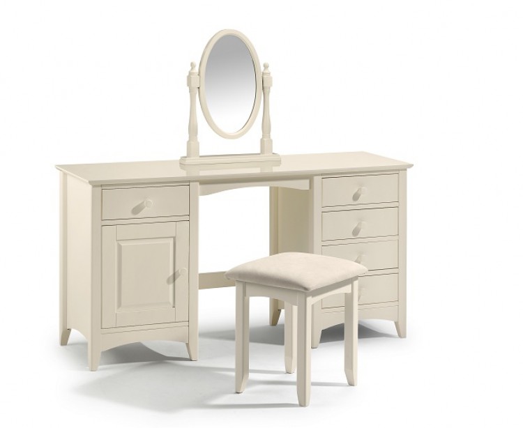 Julian Bowen Cameo White Twin Pedestal Dressing Table By