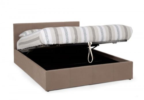 Serene Evelyn 4ft6 Double Latte Fabric Ottoman Bed