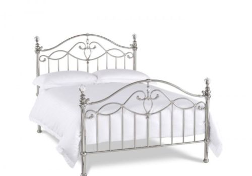 Bentley Elena 4ft6 Double Shiny Nickel Metal Bed