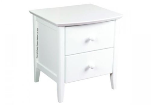 Sweet Dreams Ruby White 2 Drawer Bedside Cabinet