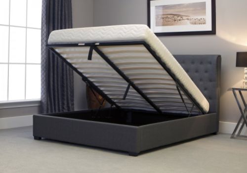 Emporia Kensington 6ft Super Kingsize Grey Fabric Ottoman Bed
