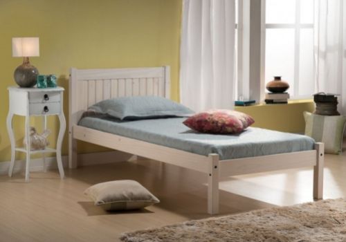 Birlea Rio 3ft Single White Washed Pine Wooden Bed Frame