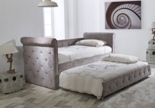 Limelight Zodiac Day Bed and Trundle Guest Bed in Mink Fabric