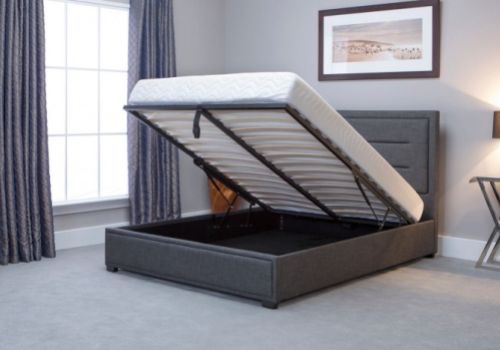 Emporia Knightsbridge 6ft Super Kingsize Grey Fabric Ottoman Bed