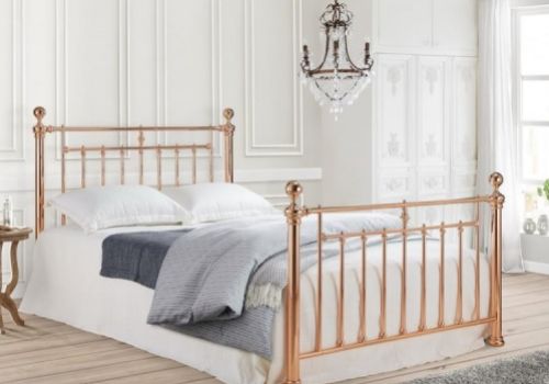 Time Living Alexander 5ft Kingsize Rose Gold Metal Bed Frame