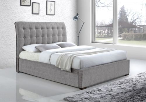 Time Living Hamilton 6ft Super Kingsize Light Grey Fabric Bed Frame