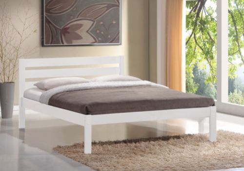 Flintshire Eco 4ft6 Double White Wooden Bed In A Box