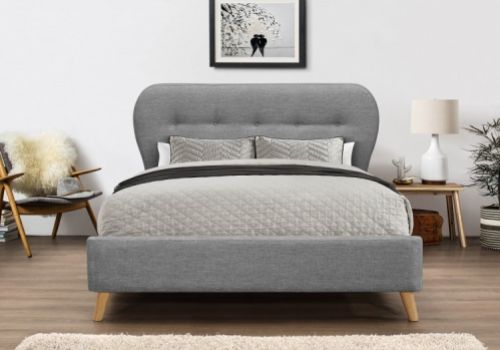 Flair Furnishings Ashley 5ft Kingsize Grey Fabric Bed Frame