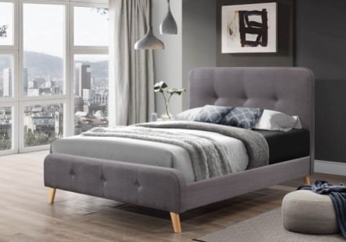 Flair Furnishings Nordic 5ft Kingsize Grey Fabric Bed Frame