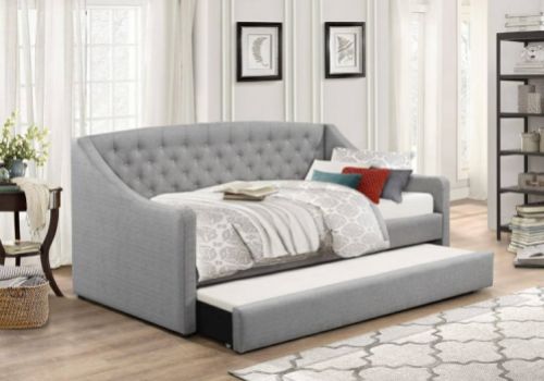 Flair Furnishings Aurora Grey Fabric Day Bed With Trundle