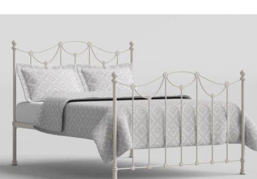 OBC Carie 5ft Kingsize Glossy Ivory Metal Bed Frame