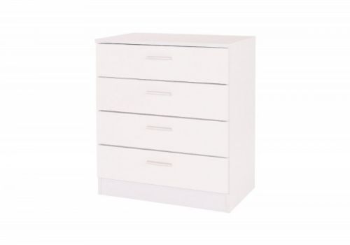 GFW Ottawa 4 Drawer Chest in  White and White Gloss