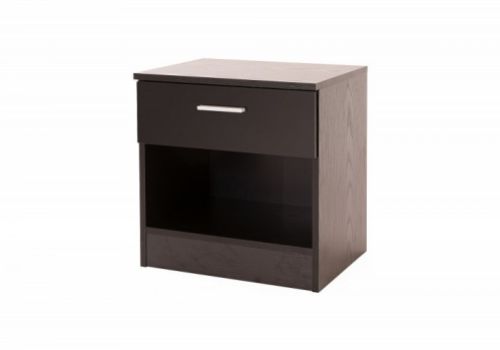 GFW Ottawa 1 Drawer Bedside In Black