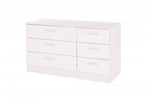 GFW Ottawa 3 Plus 3 Drawer Chest In White