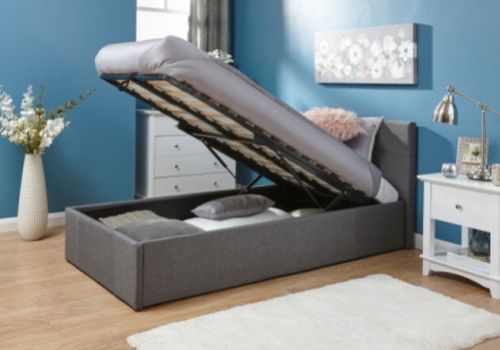 GFW End Lift Ottoman 3ft Single Grey Fabric Bed Frame