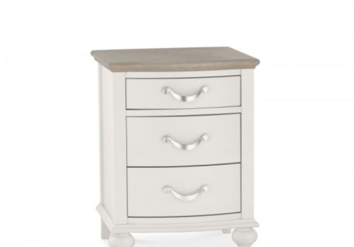 Bentley Designs Montreux Soft Grey And Grey Washed Oak 3 Drawer Bedside