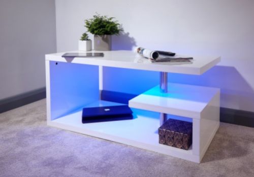 GFW Polar White Gloss LED Coffee Table