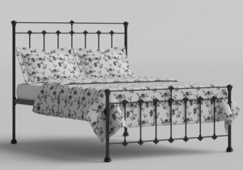 OBC Edwardian 5ft Kingsize Satin Black Metal Bed Frame