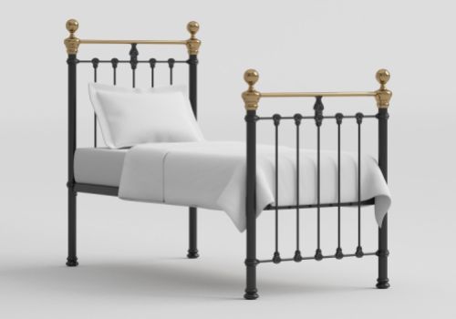 OBC Hamilton 3ft Single Satin Black Metal Bed Frame