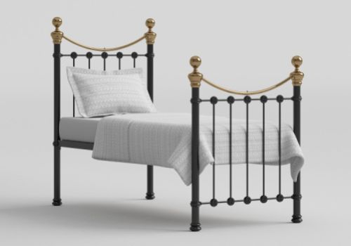 OBC Selkirk 3ft Single Satin Black Metal Bed Frame