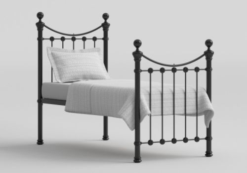 OBC Selkirk 3ft Single Solo Satin Black Metal Bed Frame