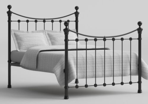 OBC Selkirk 4ft 6 Double Solo Satin Black Metal Bed Frame