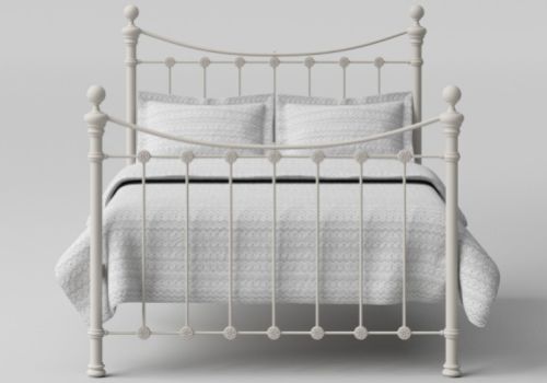 OBC Selkirk 4ft Small Double Solo Glossy Ivory Metal Bed Frame