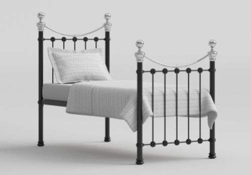 OBC Selkirk 3ft Single Chromo Black Metal Bed Frame