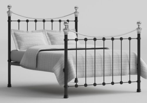 OBC Selkirk 4ft Small Double Chromo Black Metal Bed Frame