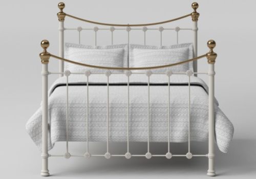 OBC Selkirk 3ft Single Glossy Ivory Metal Headboard