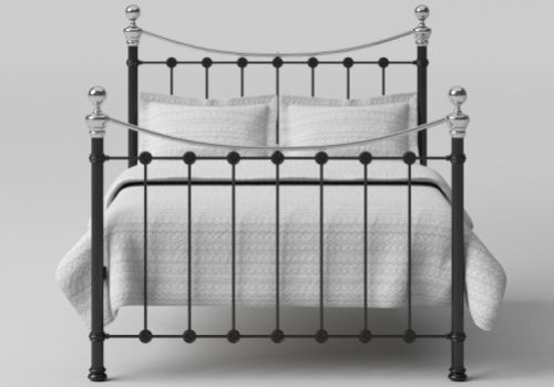 OBC Selkirk 4ft Small Double Chromo Black Metal Headboard