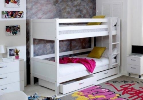 Thuka Nordic Bunk Bed 2 With Flat White End Panels And Drawers